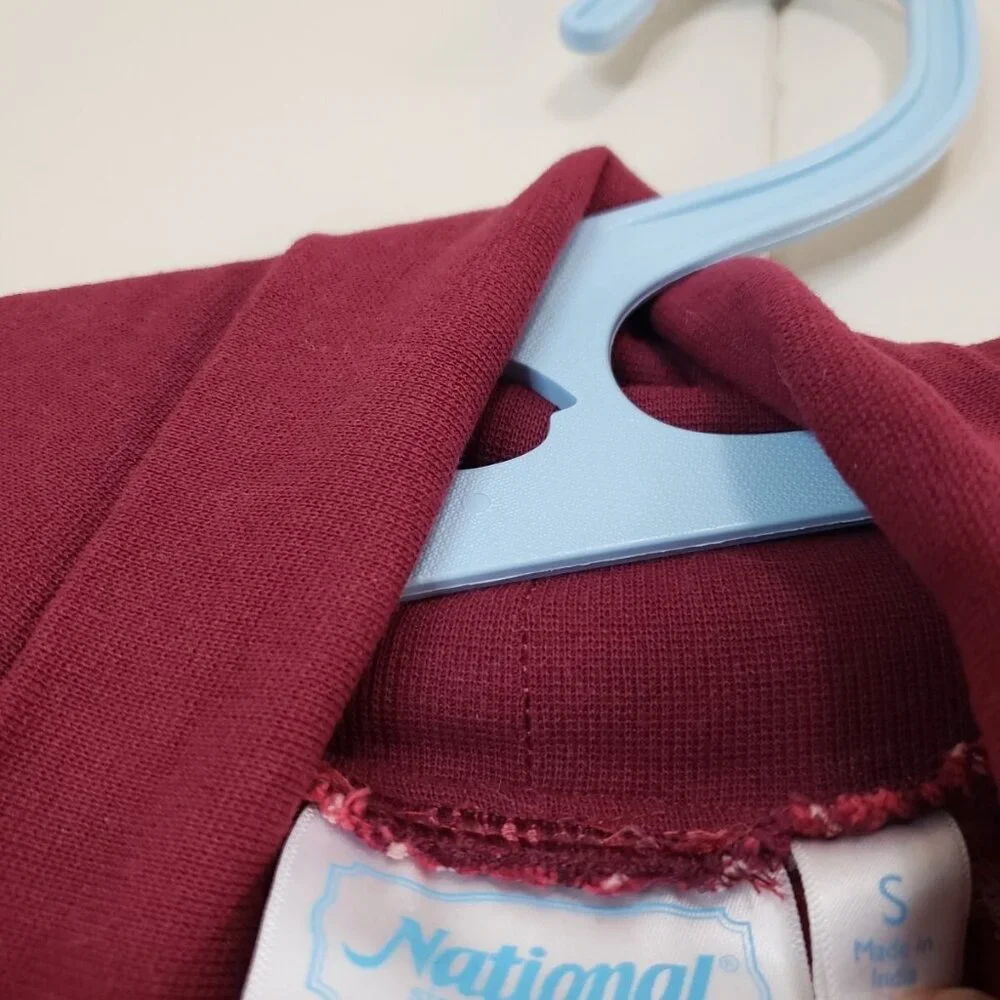 Vtg National Women S Flannel Nightgown Pink Turtleneck Midi Loungewear Warm Cozy - Picture 5 of 5